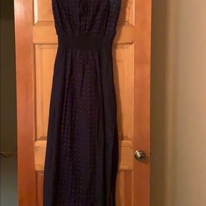 Athleta Strapless Navy Dress